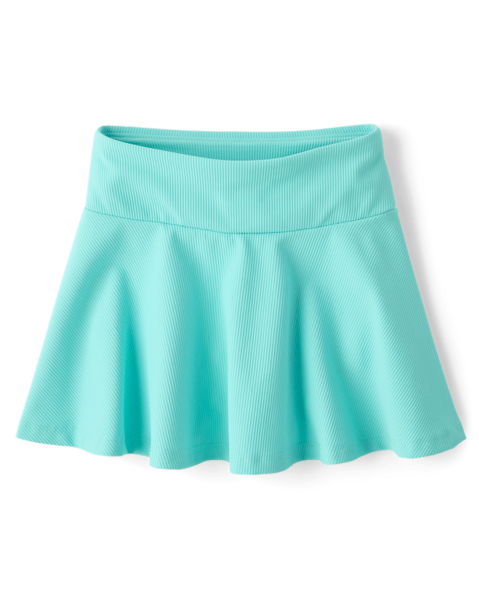 Girls Quick Dry High Rise Textured Ribbed Skort