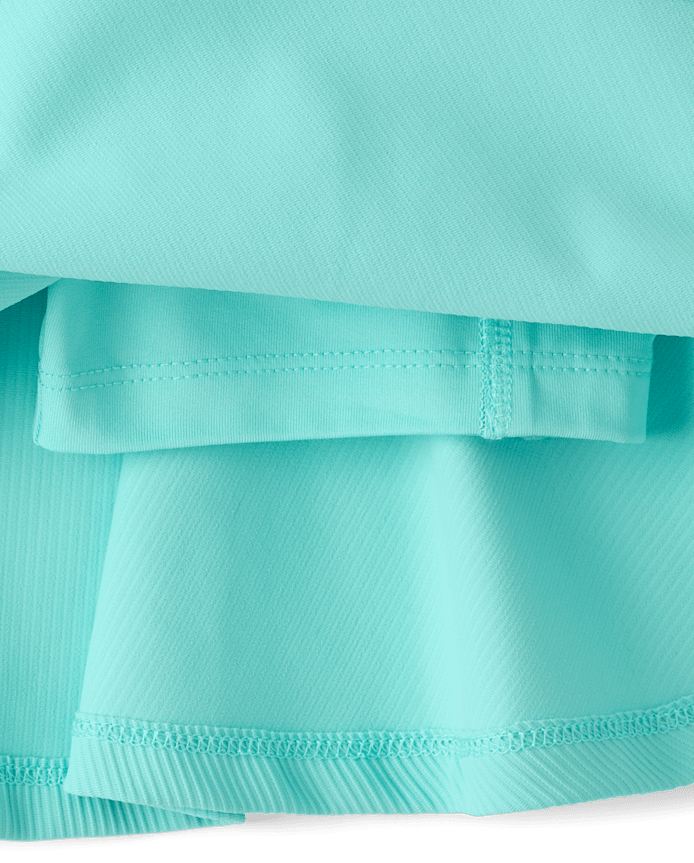 Girls Quick Dry High Rise Textured Ribbed Skort