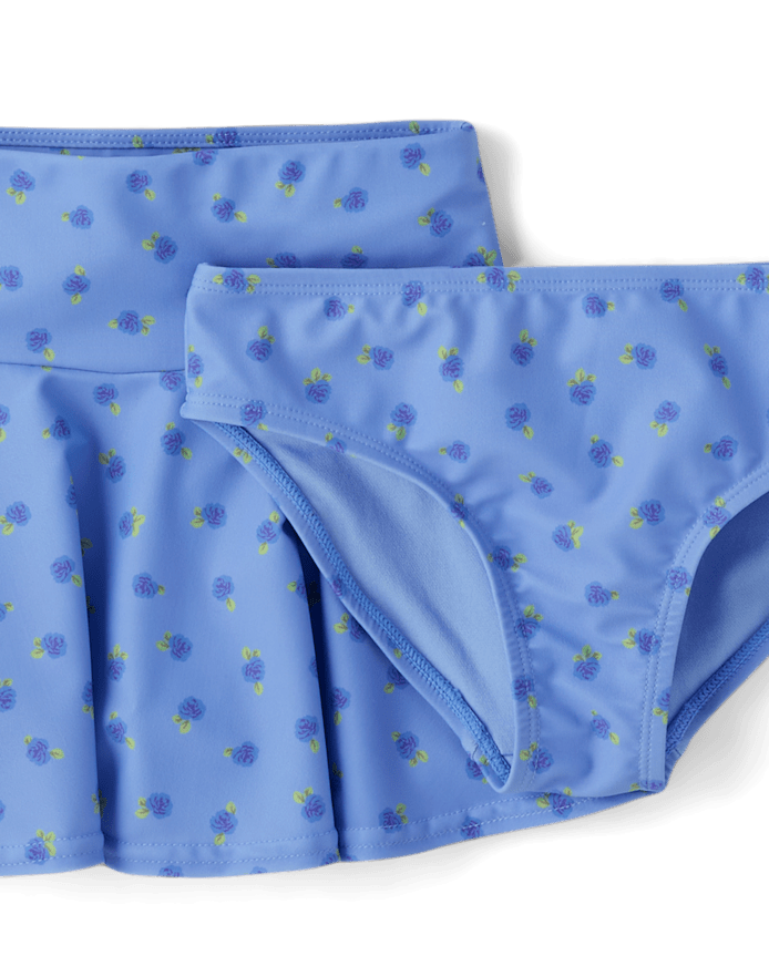 Girls Floral 4-Piece Swimsuit