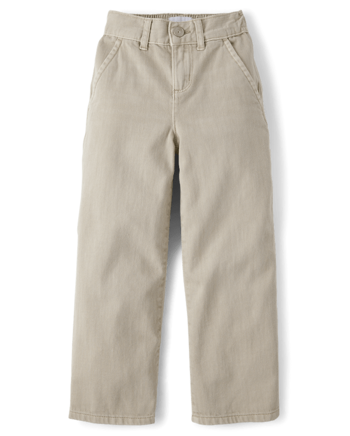 Girls Garment Dyed Utility Baggy Jeans