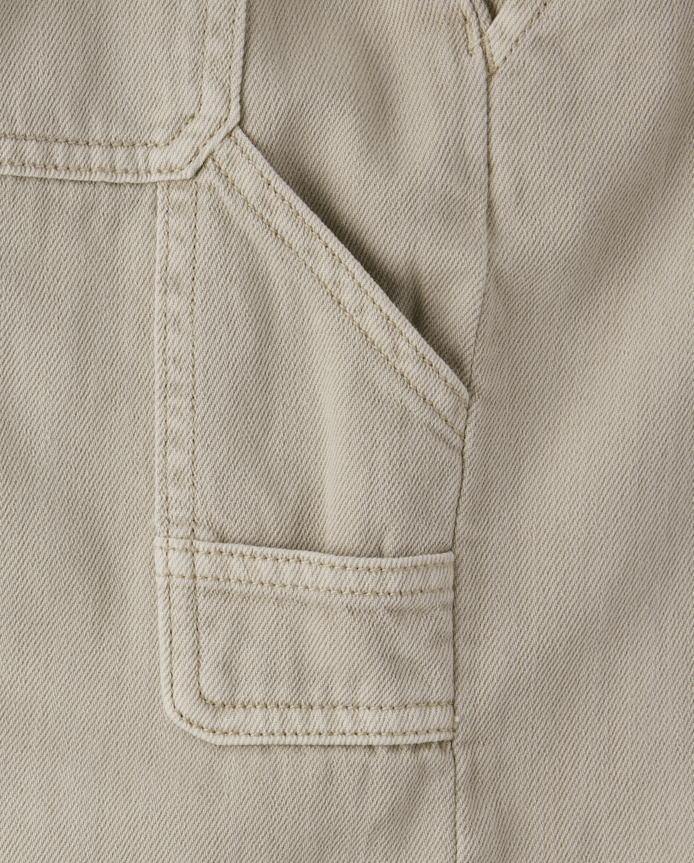 Girls Garment Dyed Utility Baggy Jeans