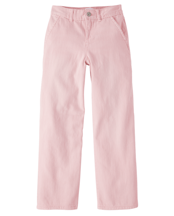 Girls Garment Dyed Utility Baggy Jeans