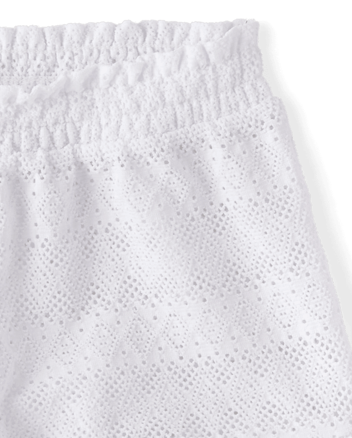 Girls Ruffle Lace Cover-Up Shorts