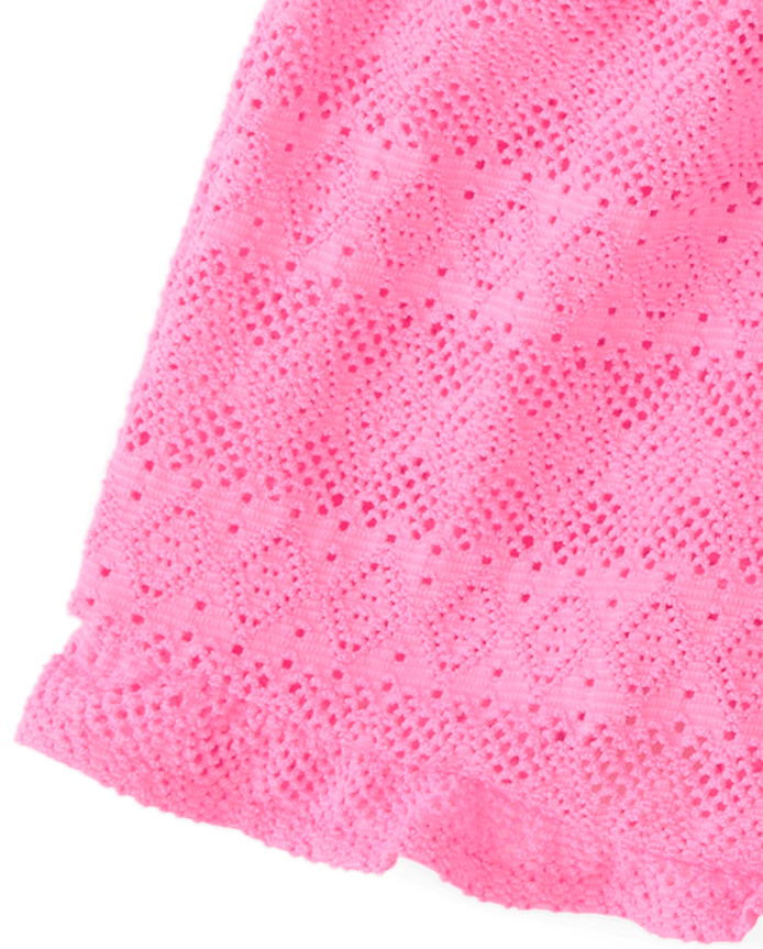 Girls Ruffle Lace Cover-Up Shorts