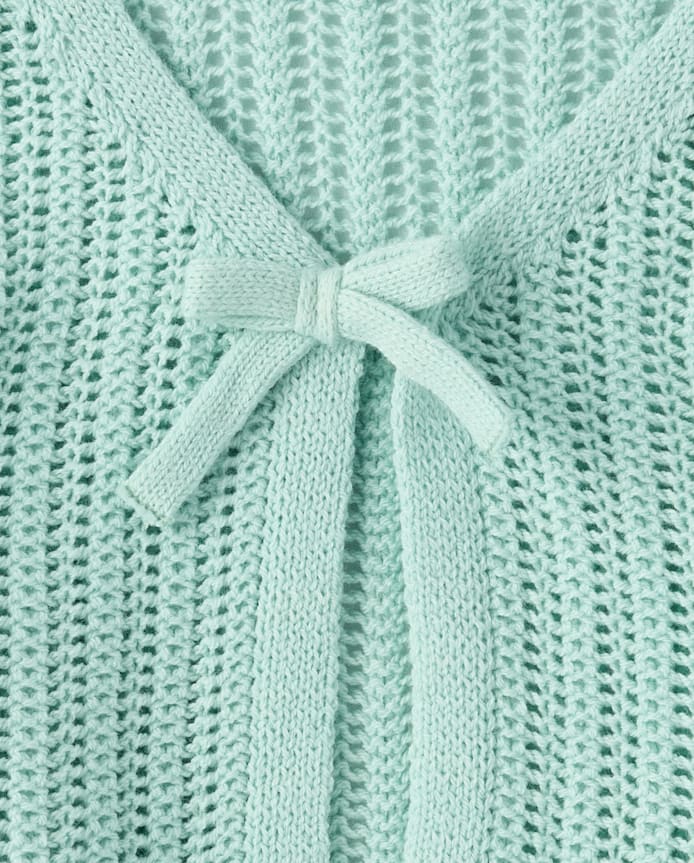 Girls Lettuce Pointelle Cardigan