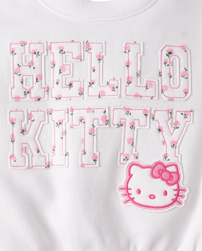 Girls Hello Kitty® Embroidered Premium Fleece Sweatshirt
