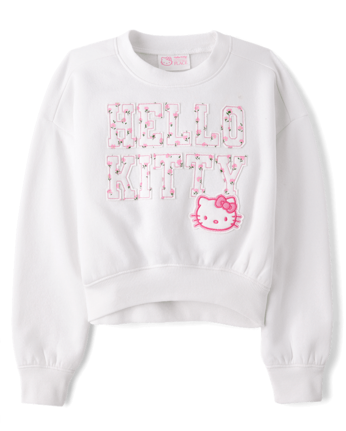 Girls Hello Kitty® Embroidered Premium Fleece Sweatshirt