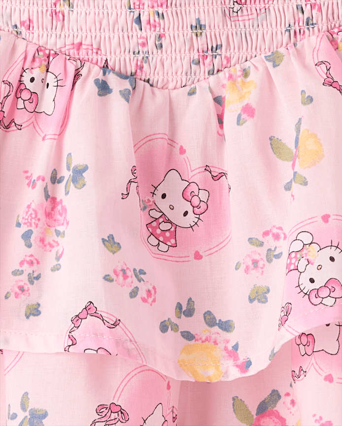 Girls Hello Kitty® Print Smocked Tiered Skirt