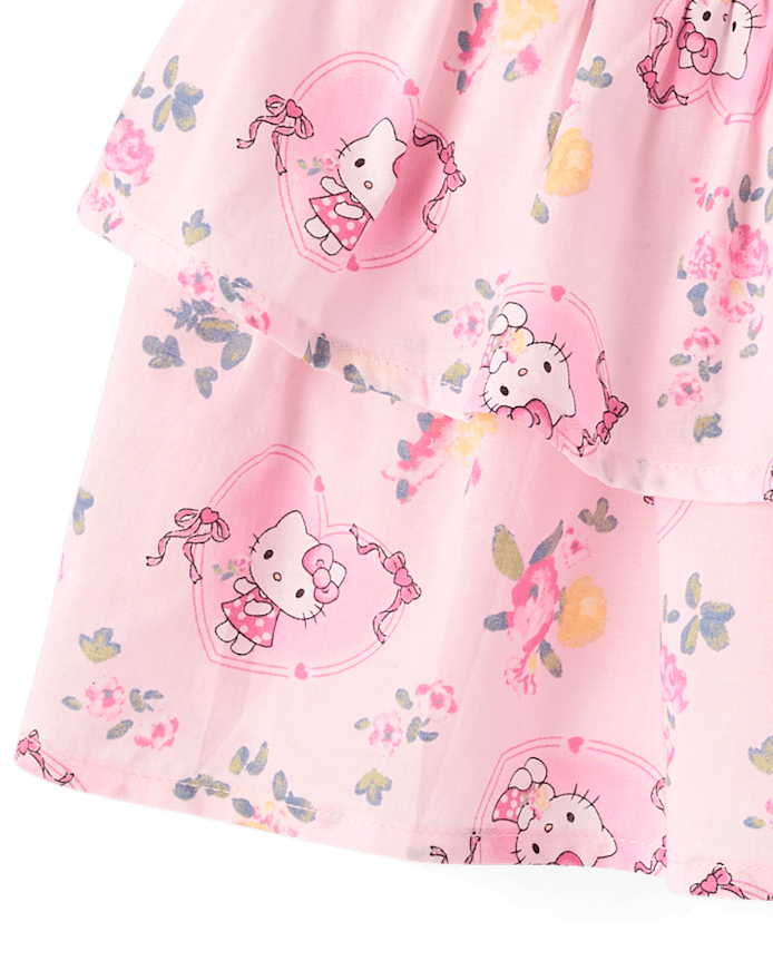 Girls Hello Kitty® Print Smocked Tiered Skirt