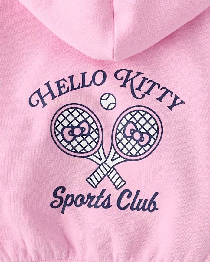 Girls Hello Kitty® Side Stripe Bow Premium Fleece Zip Up Hoodie