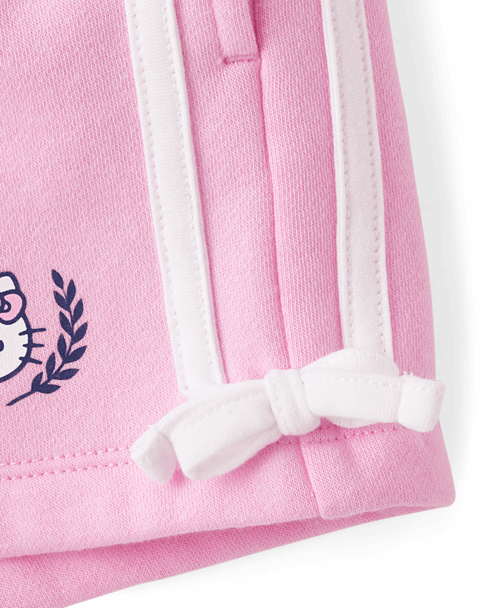 Girls Hello Kitty® Side Stripe Bow Premium Fleece Shorts