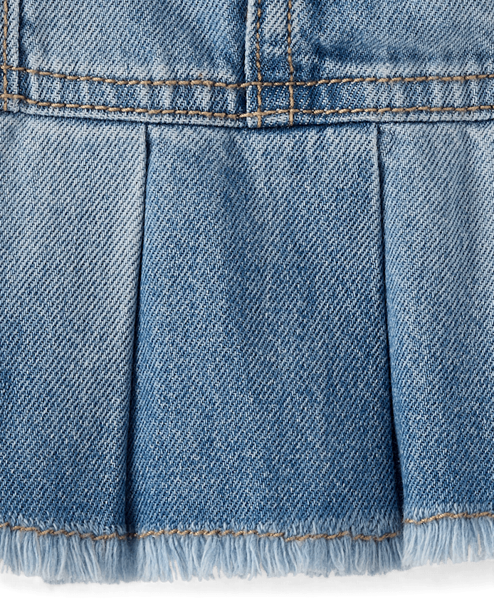 Girls Denim Pleated Skort