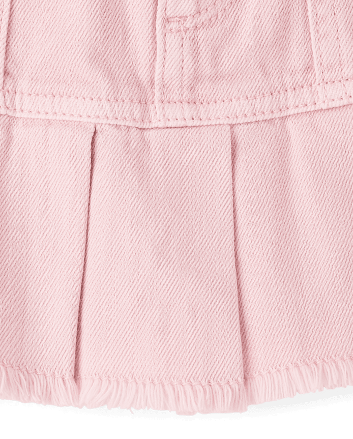 Girls Garment Dyed Denim Pleated Skort
