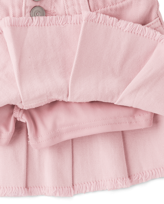 Girls Garment Dyed Denim Pleated Skort