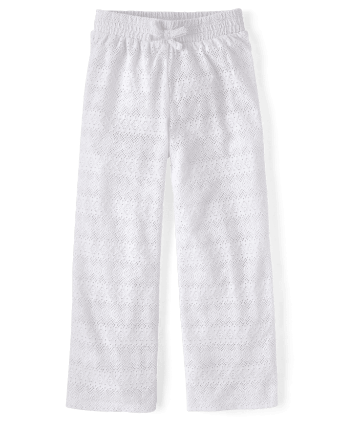 Girls Lace Wide Leg Beach Pants