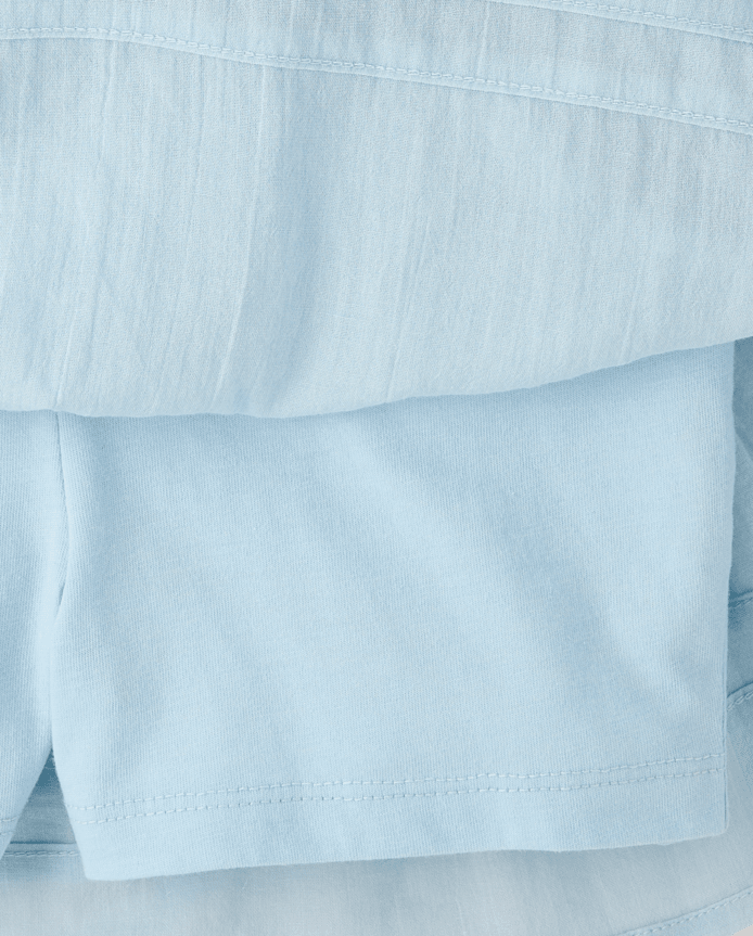 Girls Pleated Tiered V-Waist Dress