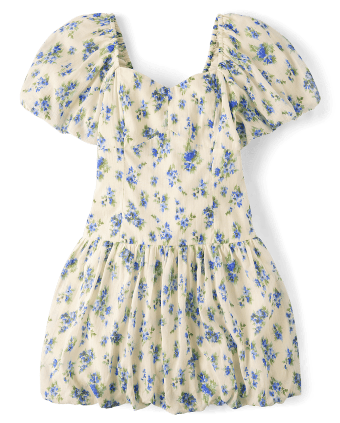 Womens Mommy And Me Floral Textured Mini Bubble Dress