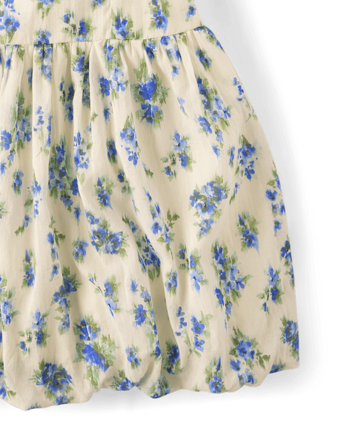 Womens Mommy And Me Floral Textured Mini Bubble Dress