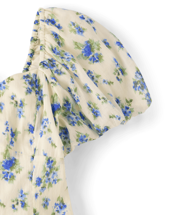 Womens Mommy And Me Floral Textured Mini Bubble Dress