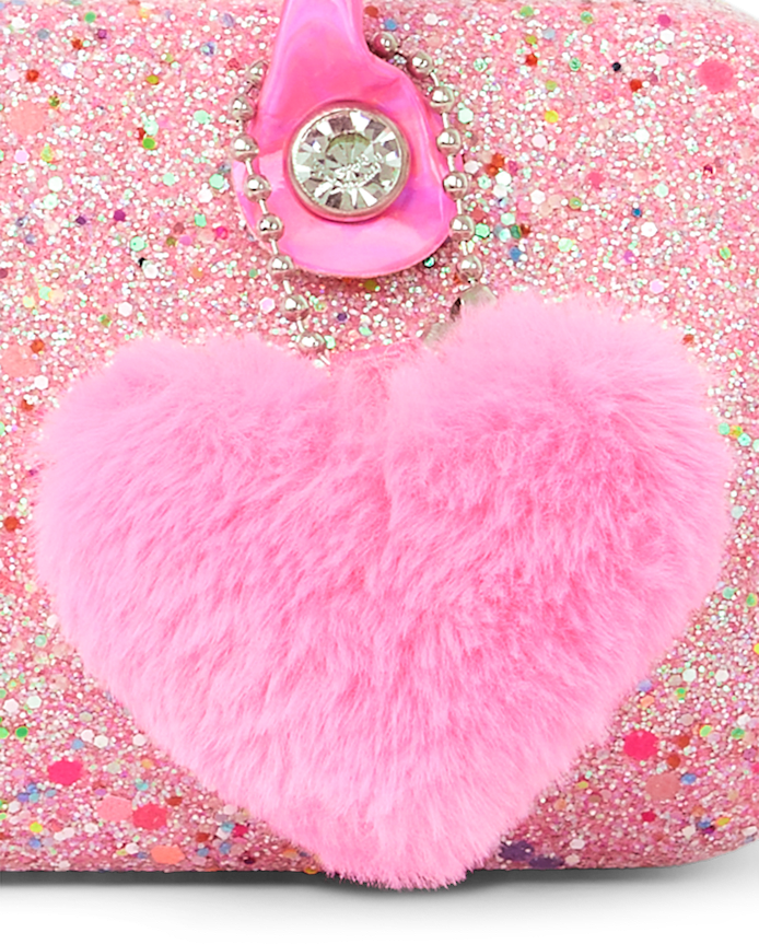 Girls Glitter Heart Sunglasses Case