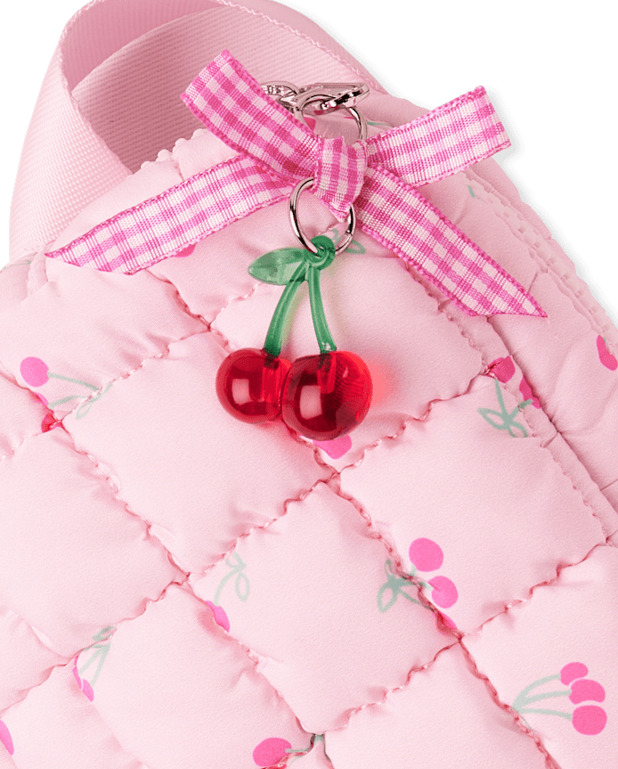 Girls Cherry Quilted Belt Bag
