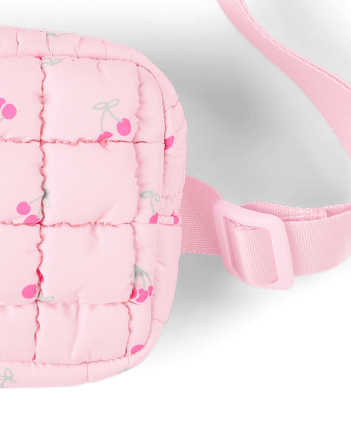 Girls Cherry Quilted Belt Bag