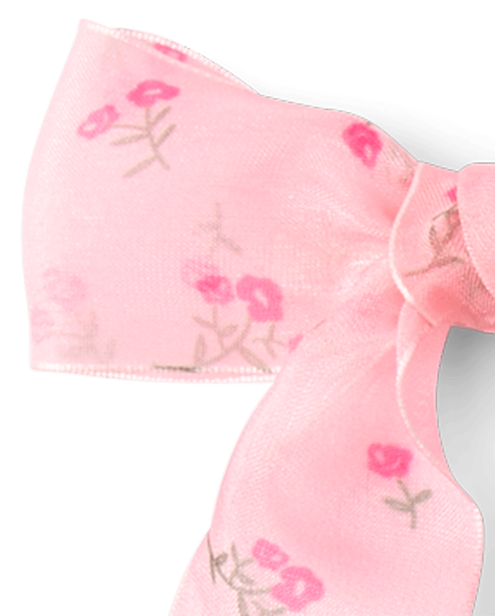 Girls Floral Bow Hair Clip 3-Pack