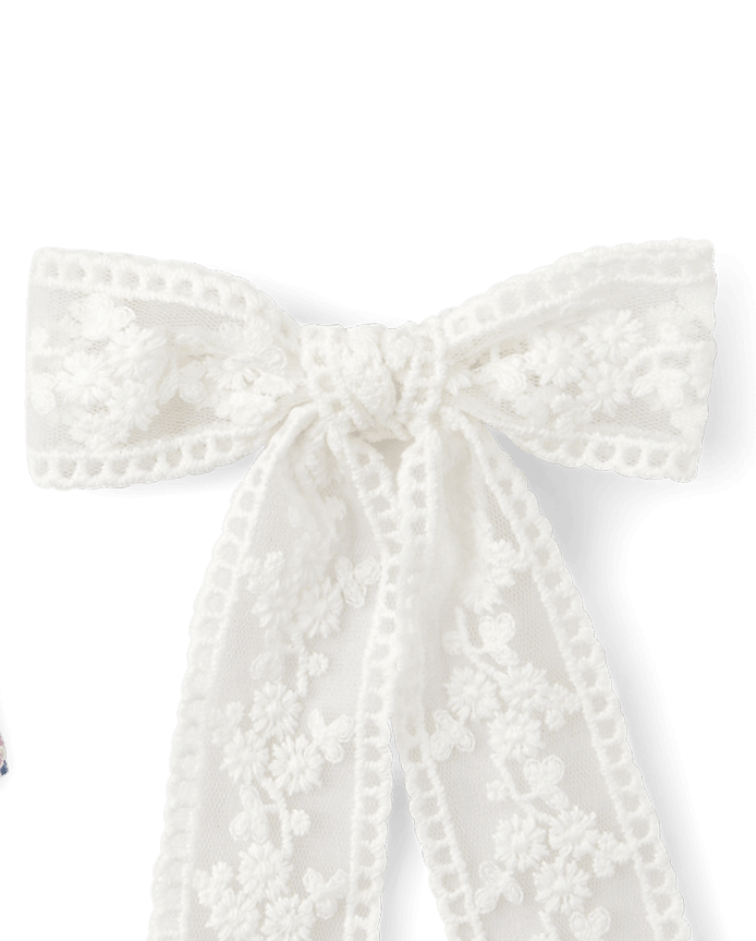 Girls Floral Bow Hair Clip 3-Pack