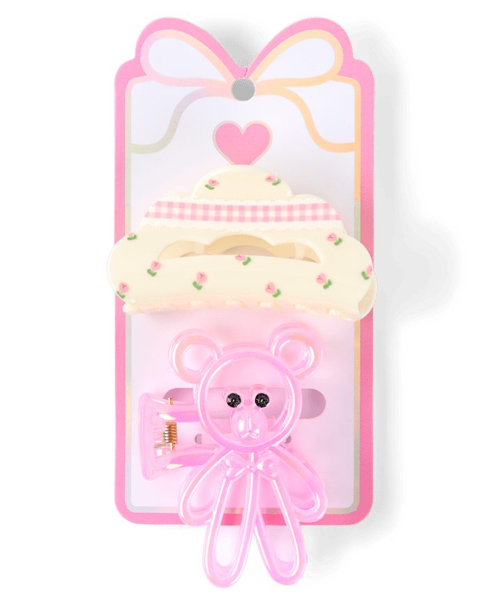 Girls Bear Claw Clip 2-Pack