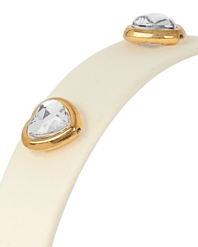 Girls Studded Heart Satin Headband