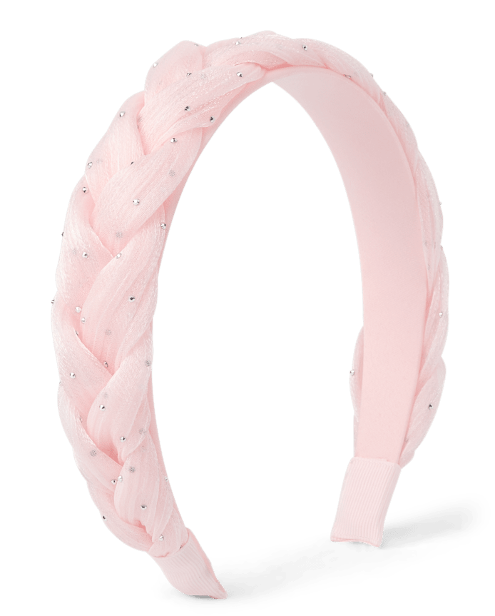 Girls Puffy Braided Rhinestone Headband