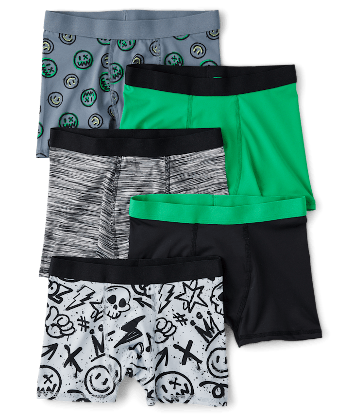Boys Graffiti Performance Boxer Brief Underwear 5-Pack