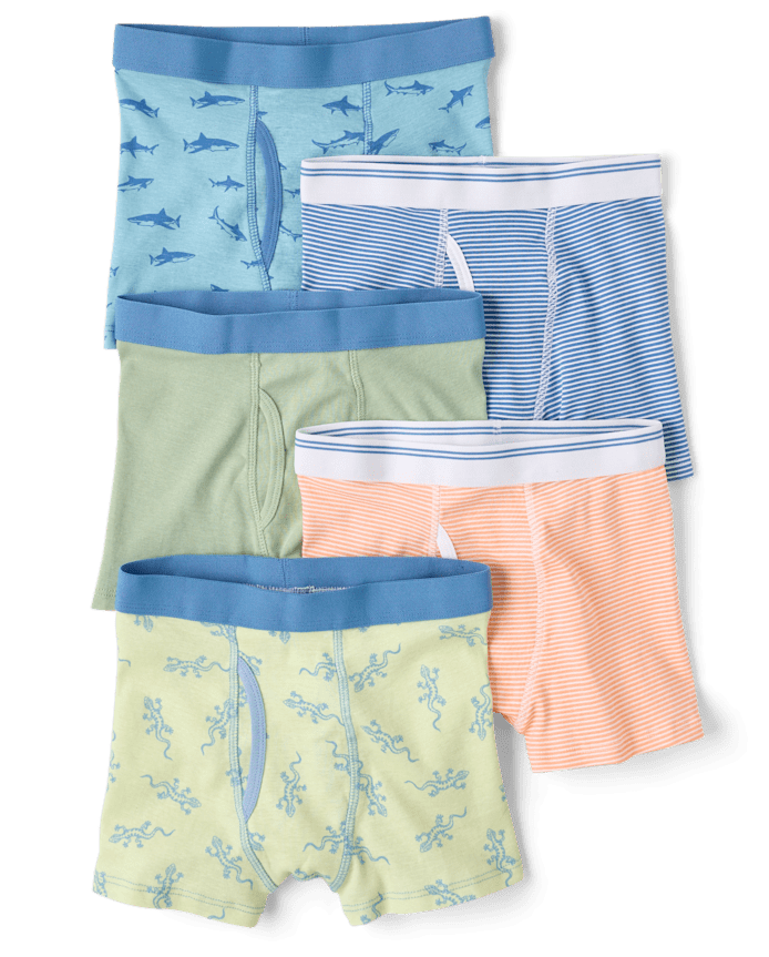 Boys Shark Boxer Brief Underwear 5-Pack