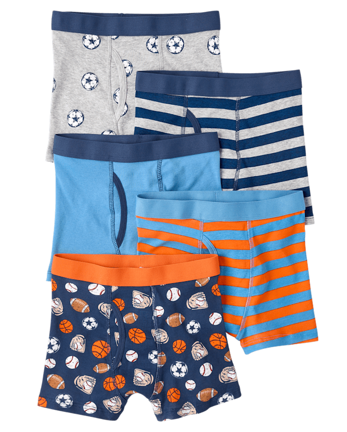 Boys Sports Boxer Brief Underwear 5-Pack