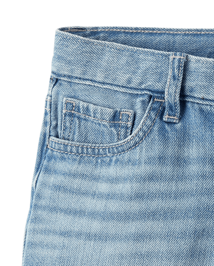 Girls Kuromi™ Rhinestone Denim Shortie Shorts