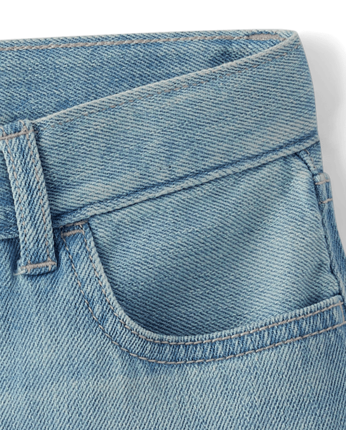 Girls Hello Kitty® Rhinestone Denim Shortie Shorts