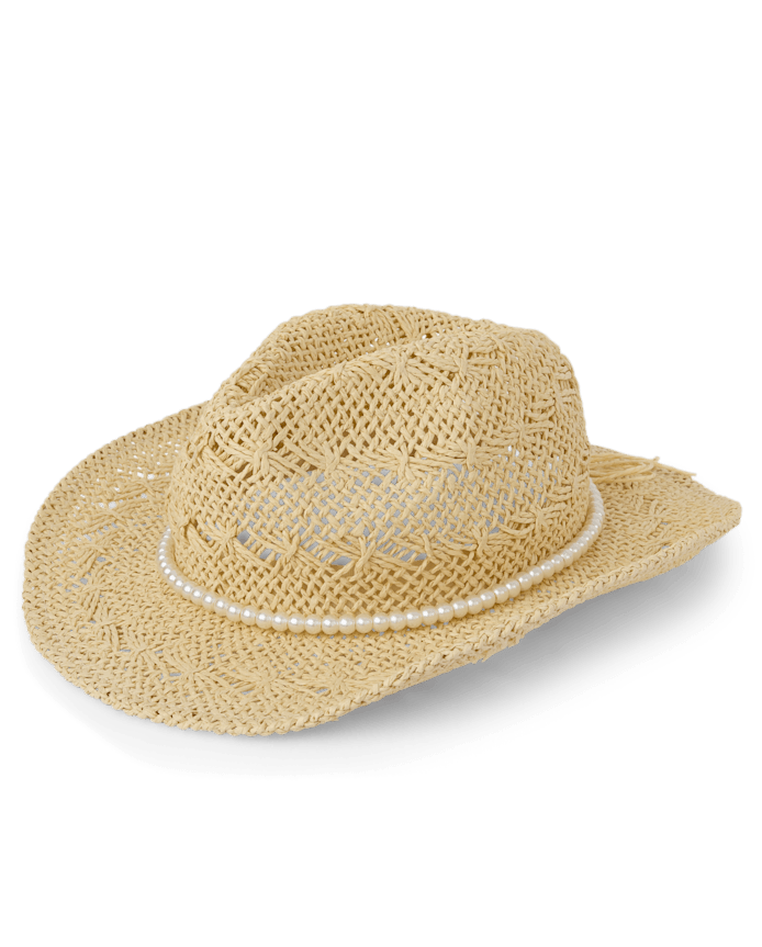 Girls Faux Pearl Cowgirl Hat