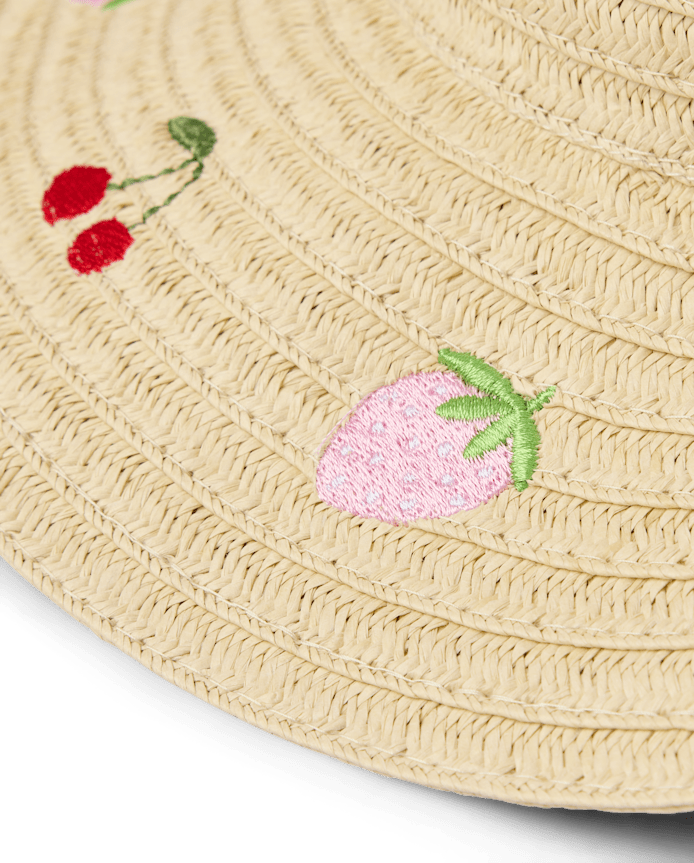 Baby And Toddle Girls Embroidered Fruit Sun Hat