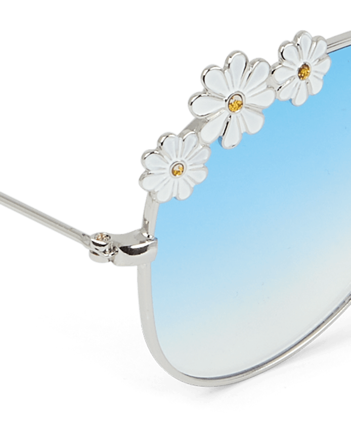 Girls Floral Aviator Sunglasses