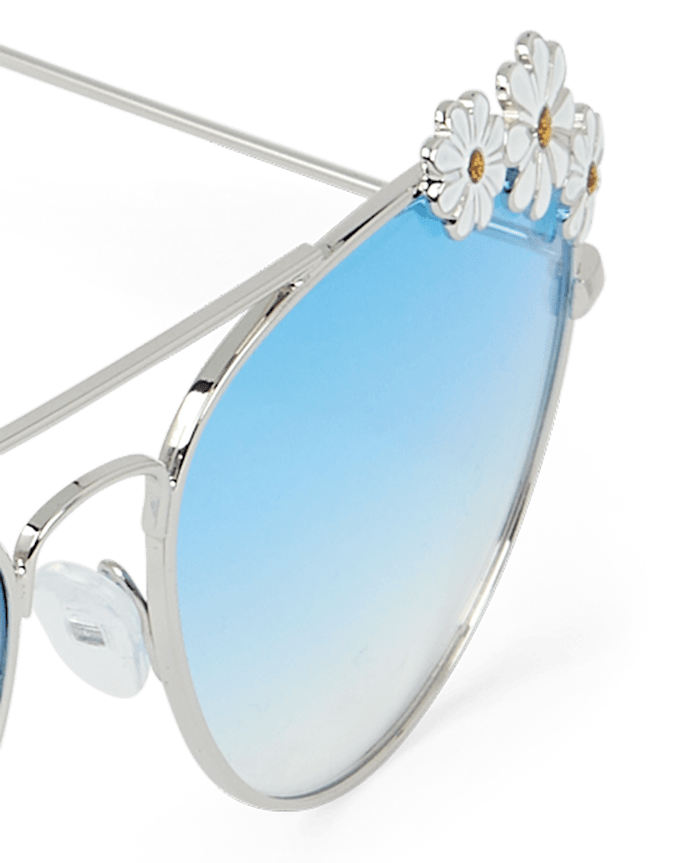 Girls Floral Aviator Sunglasses