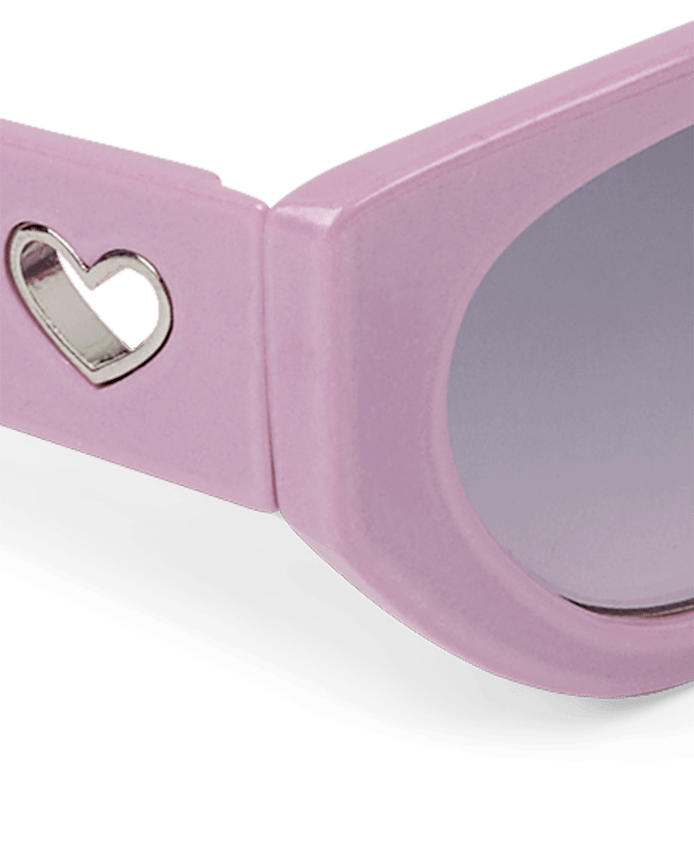 Girls Perforated Heart Cat Eye Sunglasses