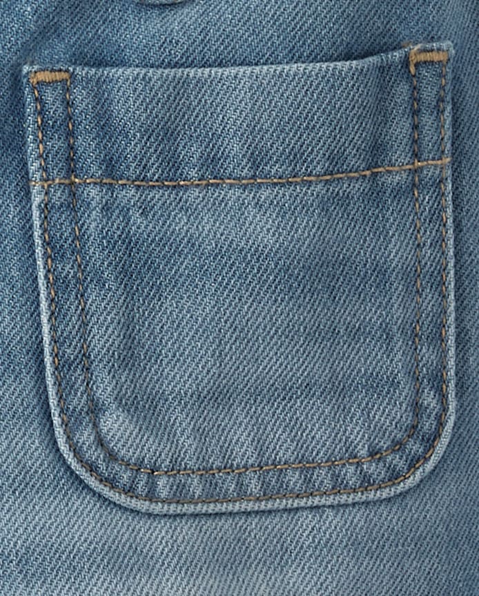 Shorty en jean décontracté à poches plaquées pour filles