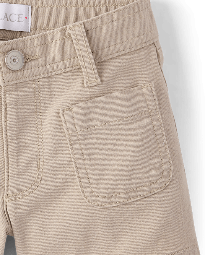 Girls Patch Pocket Relaxed Shortie Shorts