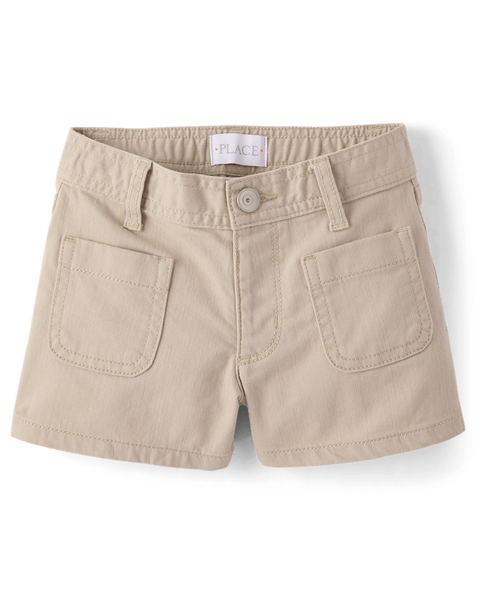 Girls Patch Pocket Relaxed Shortie Shorts