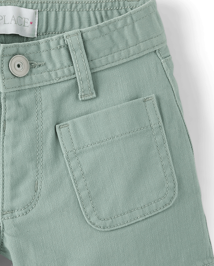 Girls Patch Pocket Relaxed Shortie Shorts