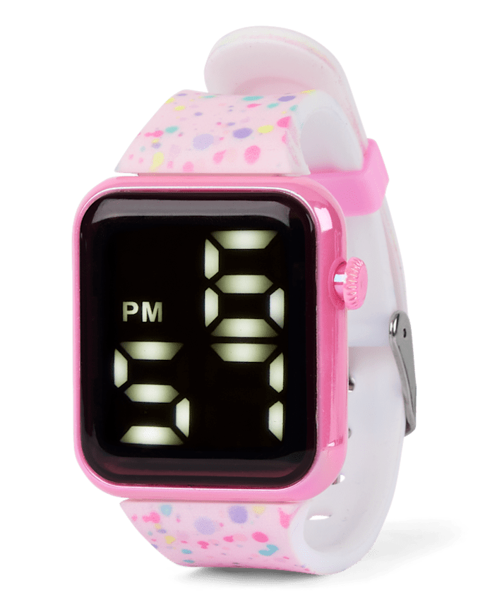Girls Paint Splatter Digital Watch