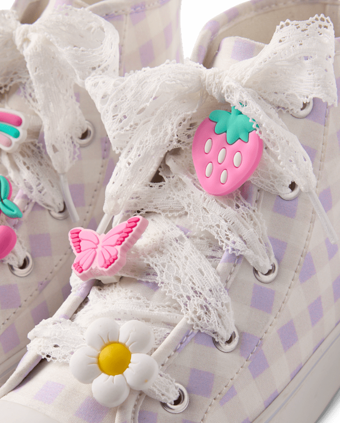 Girls Lace Shoelace & Shoe Charm 7-Piece Set