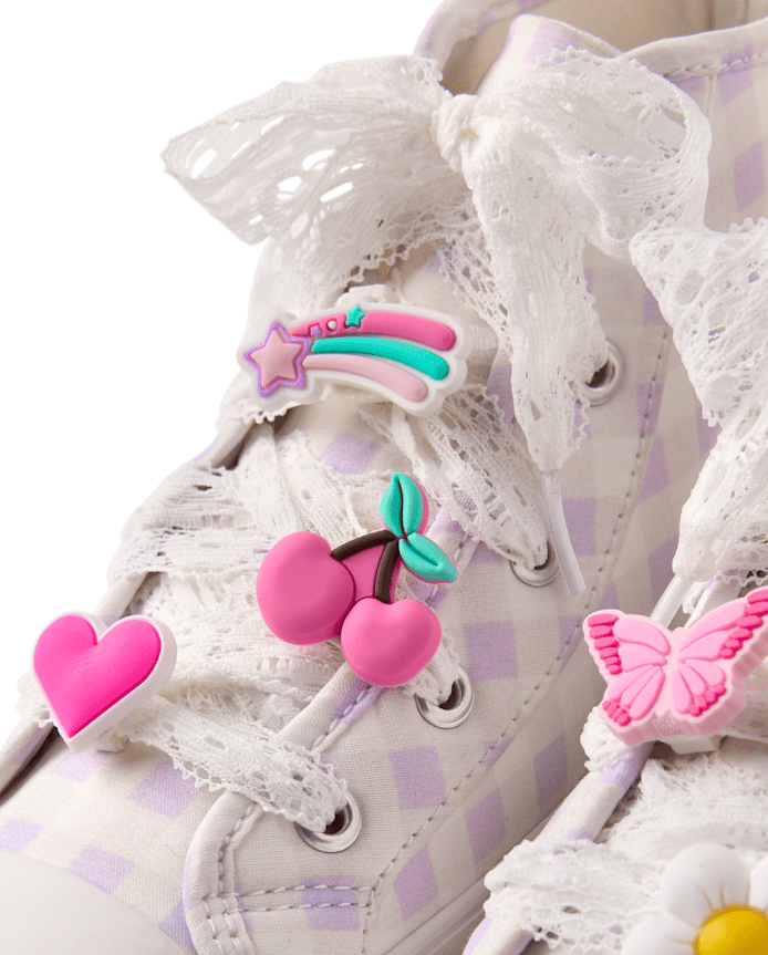 Girls Lace Shoelace & Shoe Charm 7-Piece Set