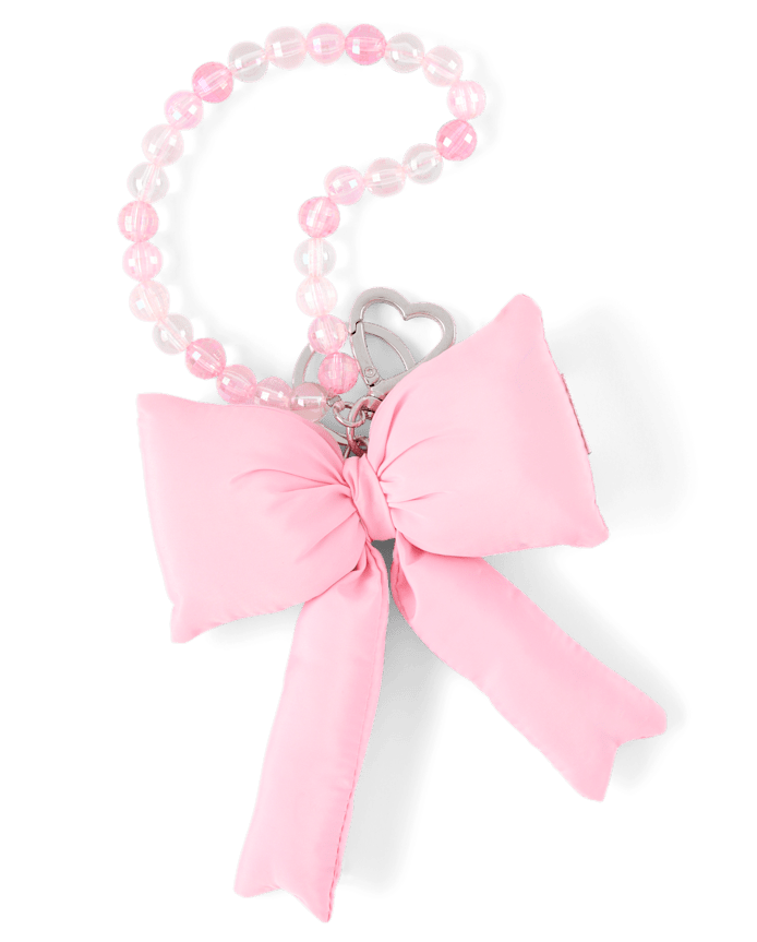 Girls Puffy Bow Beaded Bag Charm