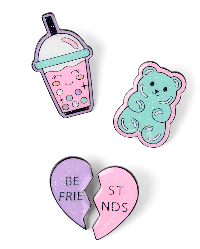 Girls Best Friends Enamel Pin 4-Pack